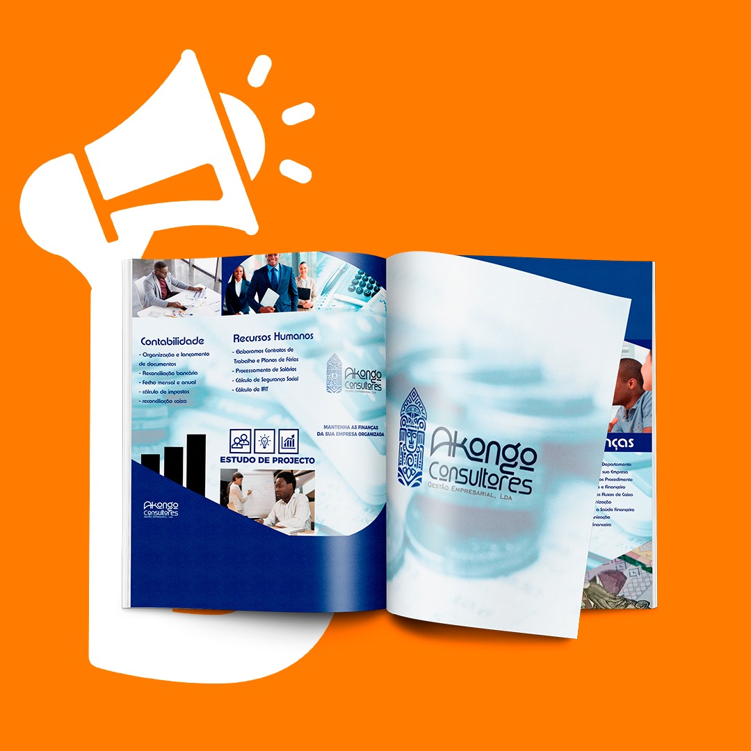 Brochuras A5 com 12 páginas