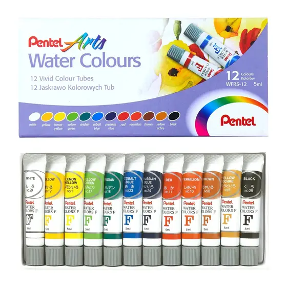 Tinta de Aquarela 5ml 12 Cores
