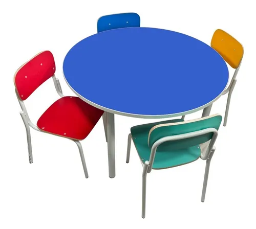 Mesa Redonda Infantil em Plástico 4 Lugares