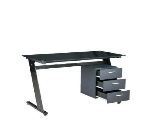 SECRETARIA PC MTAL/VIDR+GAV140X70X76 2PC